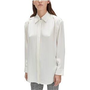 Alexander Wang Shirt‎ Women 4 Ivory Button Down Long Sleeve Blouse Luxury Preppy